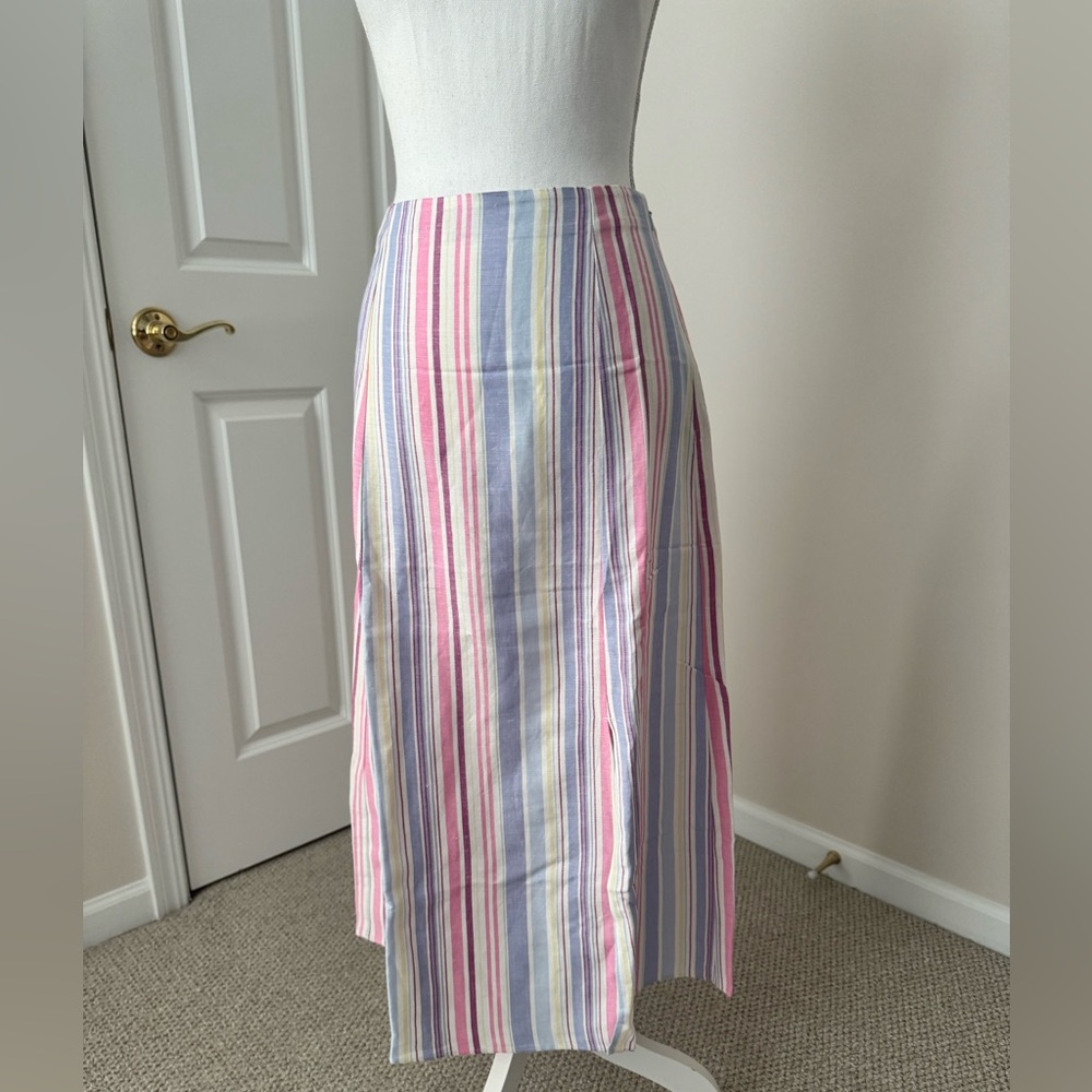 LOFT - Striped Multicolor Midi Skirt (6)